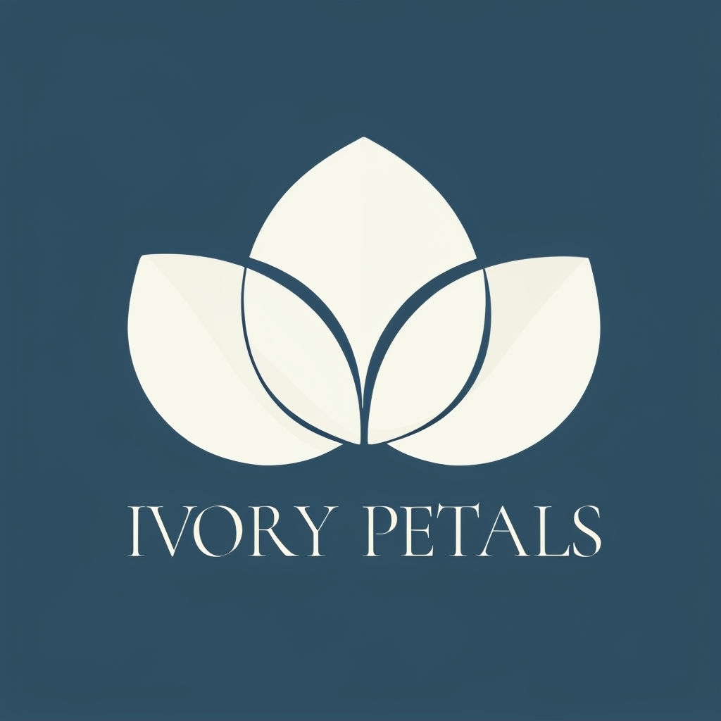 Elegant Floral Ivory Petals Logo Design for Wedding Planner