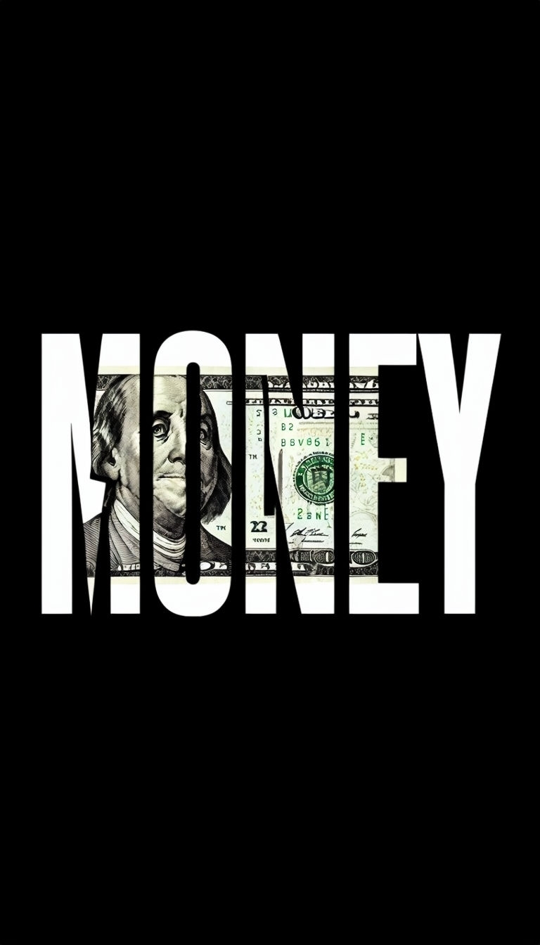 Bold MONEY Typography with Dollar Bill Design Phone Case Cover