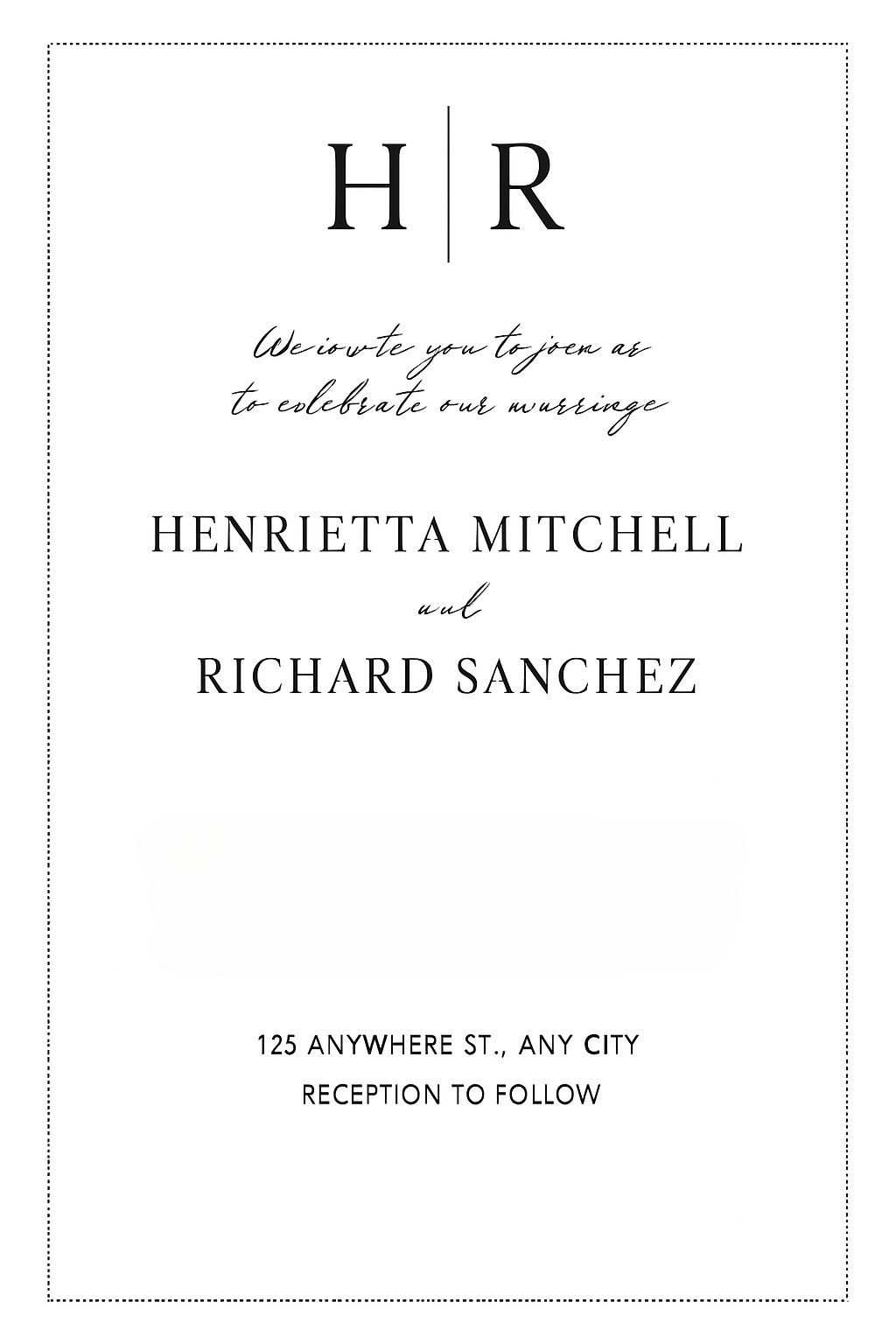 Elegant Minimalist Wedding Invitation Card Design