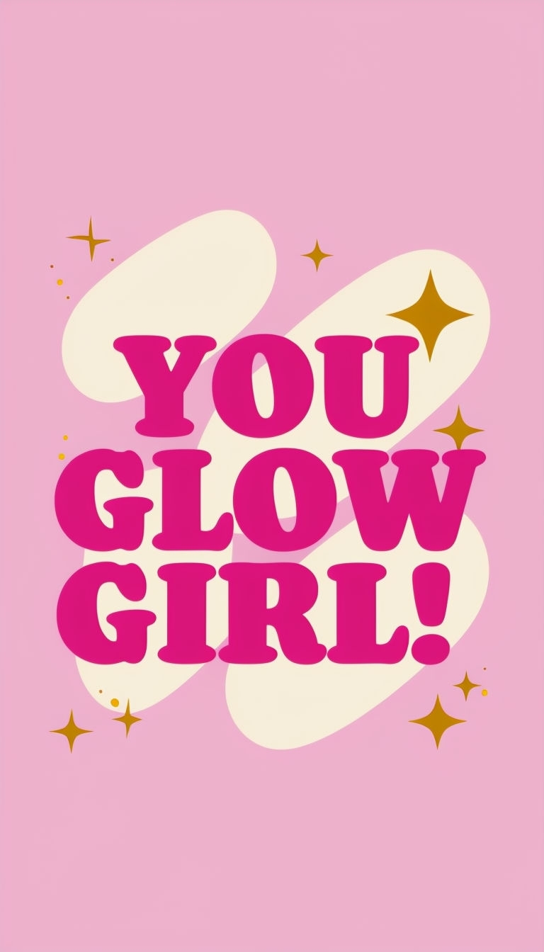 You Glow Girl Motivational Graphic Design Wallpaper