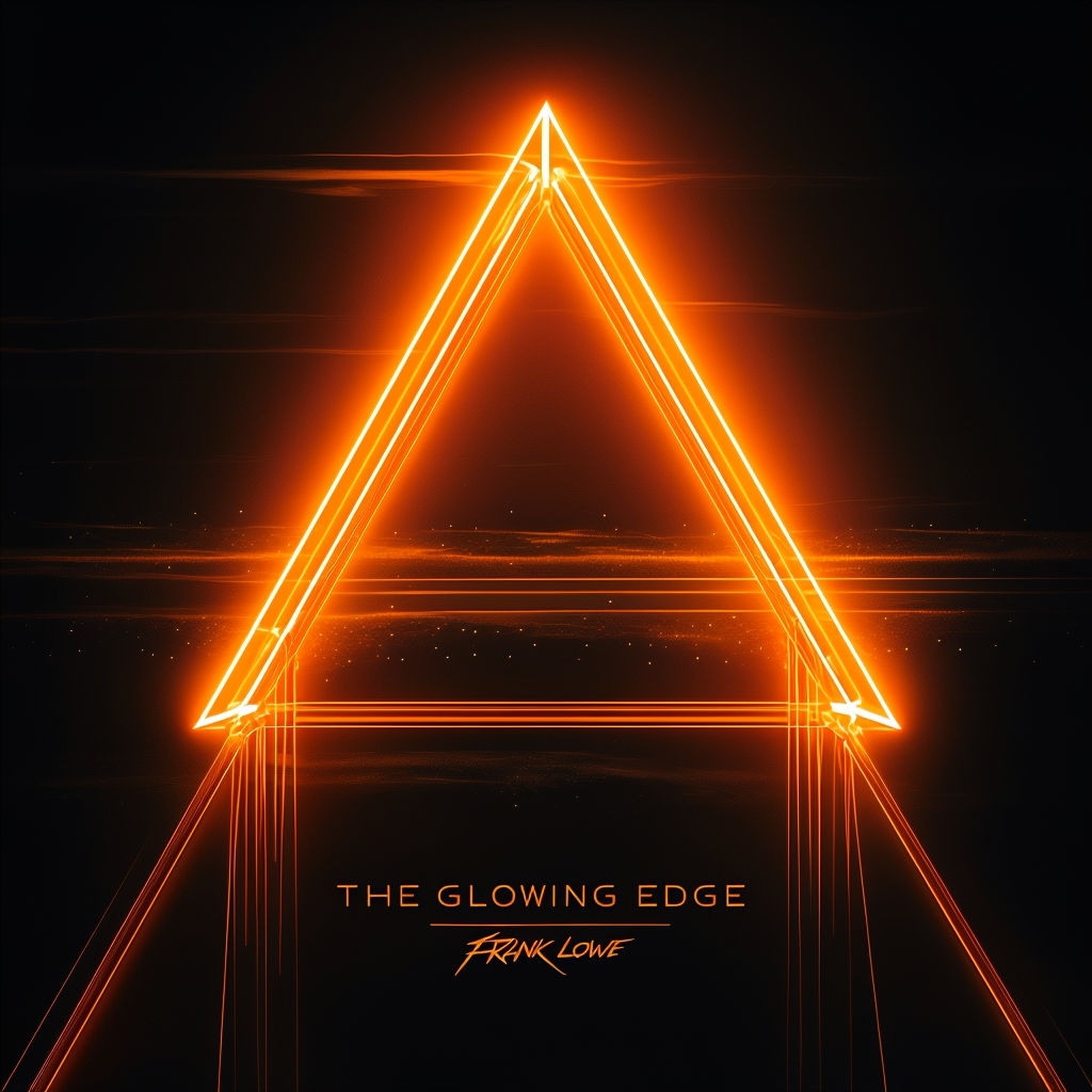 Futuristic Neon Triangle with The Glowing Edge Text Spotify Album Cover