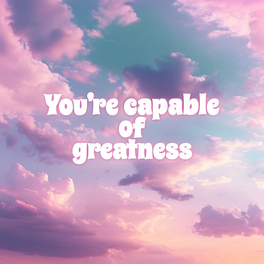 Inspirational Message on Pastel Sky Background for Social Media Post