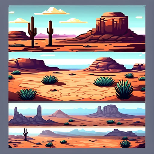 Pixel art game tiles mesa desert plateau texture 2d by Object 17 ...