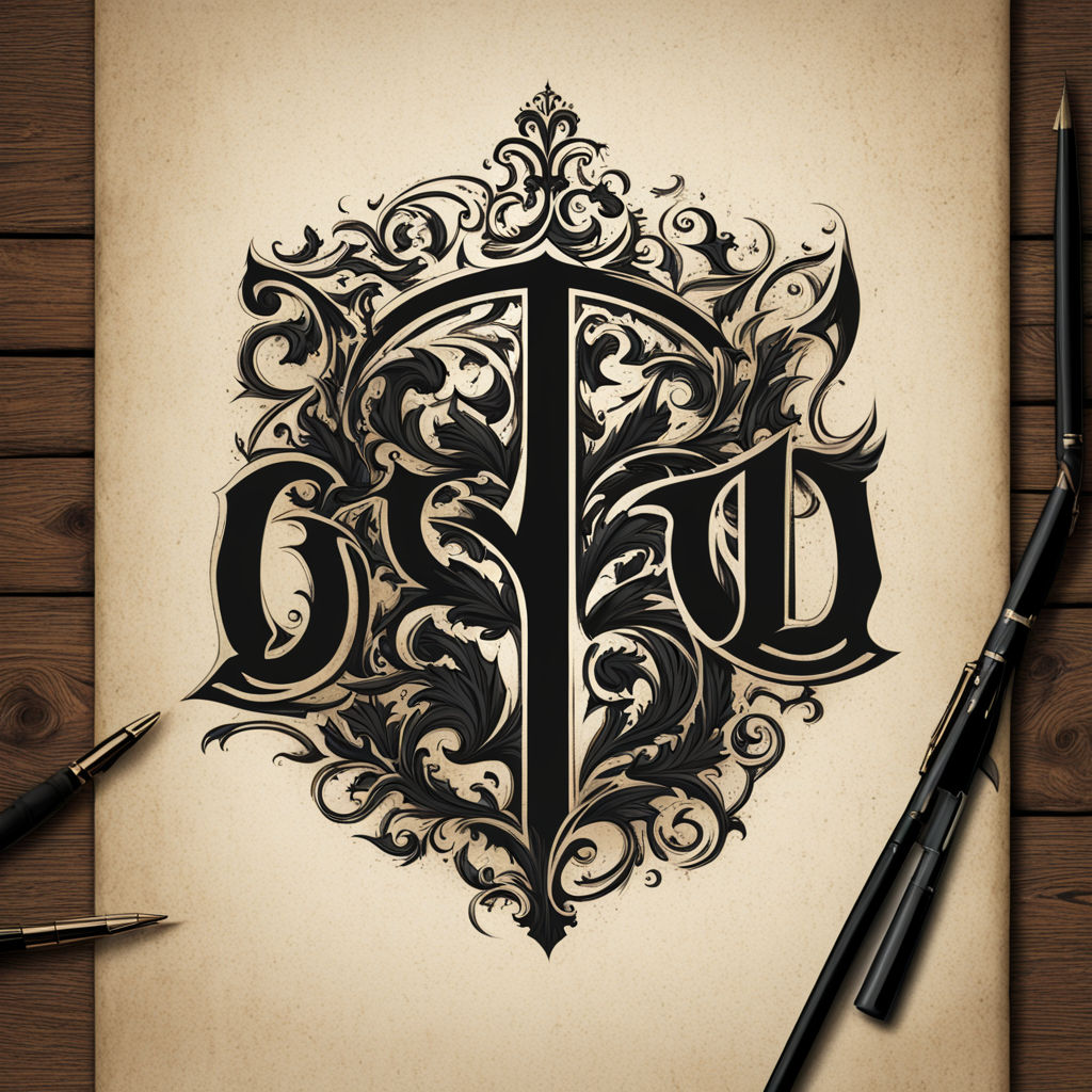 Create a sketch of a logo for a stationery store in a Gothic by ...