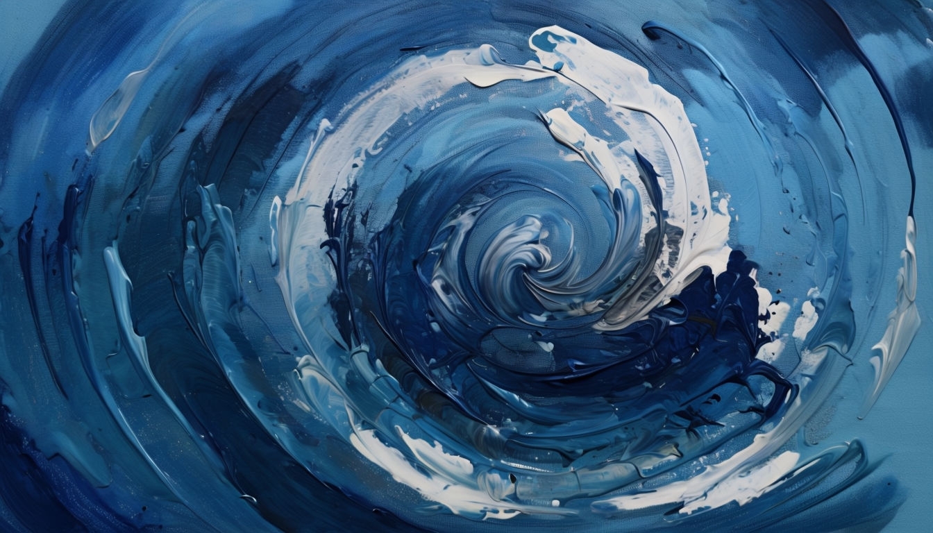 Dynamic Blue Abstract Circular Pattern Art for Virtual Backgrounds