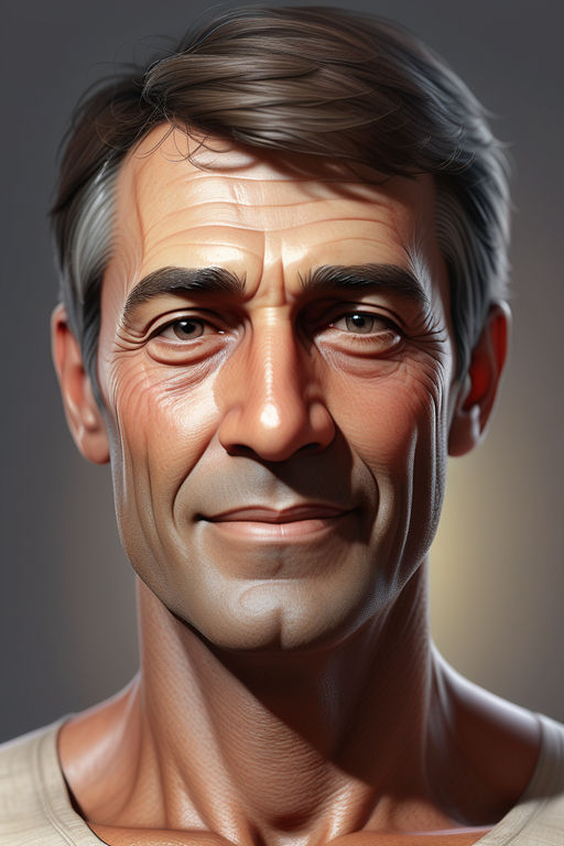 Artwork of realistic handsome man face and half body by quazi - Playground
