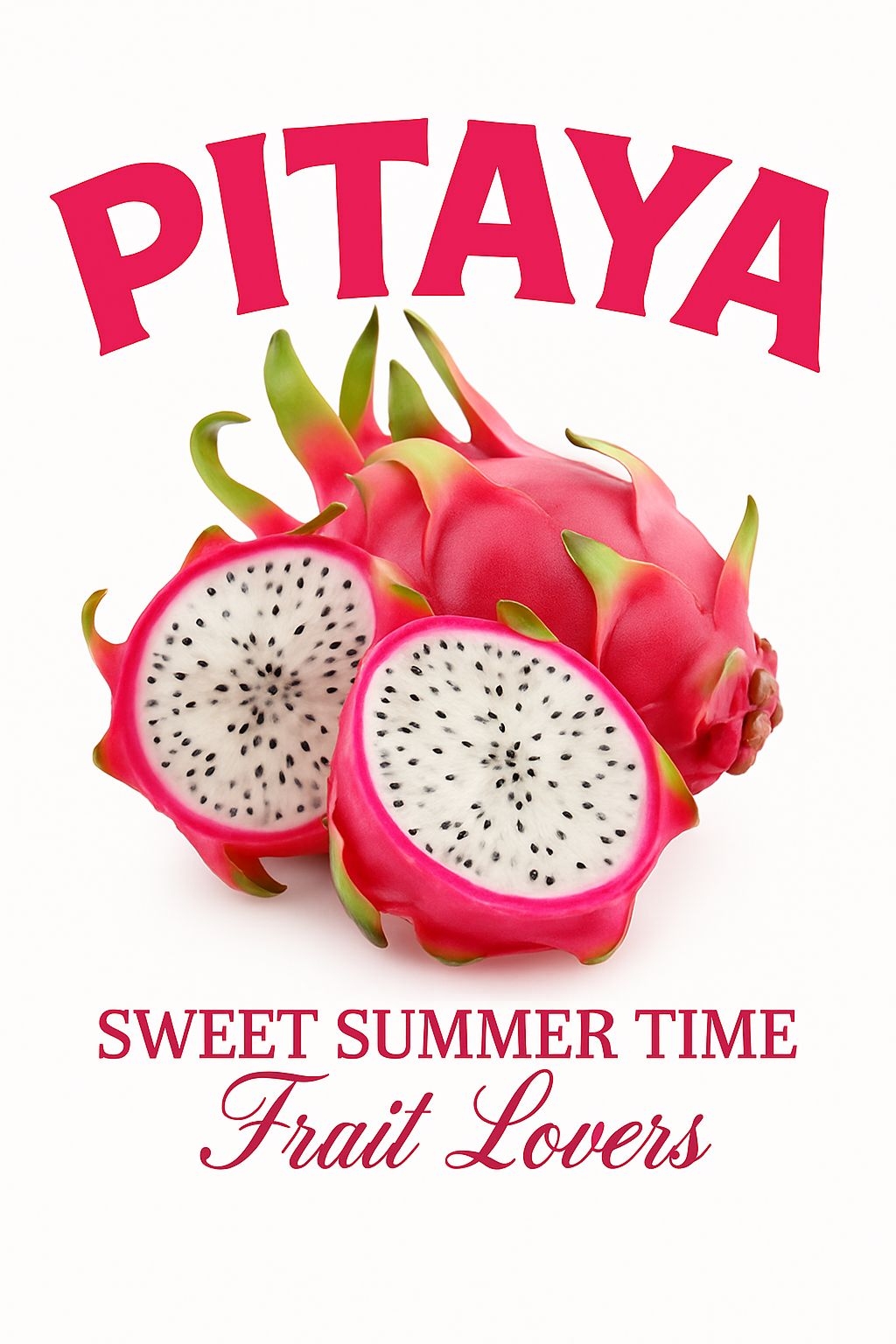 Vibrant Dragon Fruit Pitaya Illustration for Summer Lovers T-Shirt