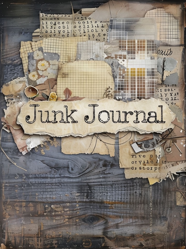 Rustic Junk Journal Design with Vintage Scrapbook Elements EBook Cover