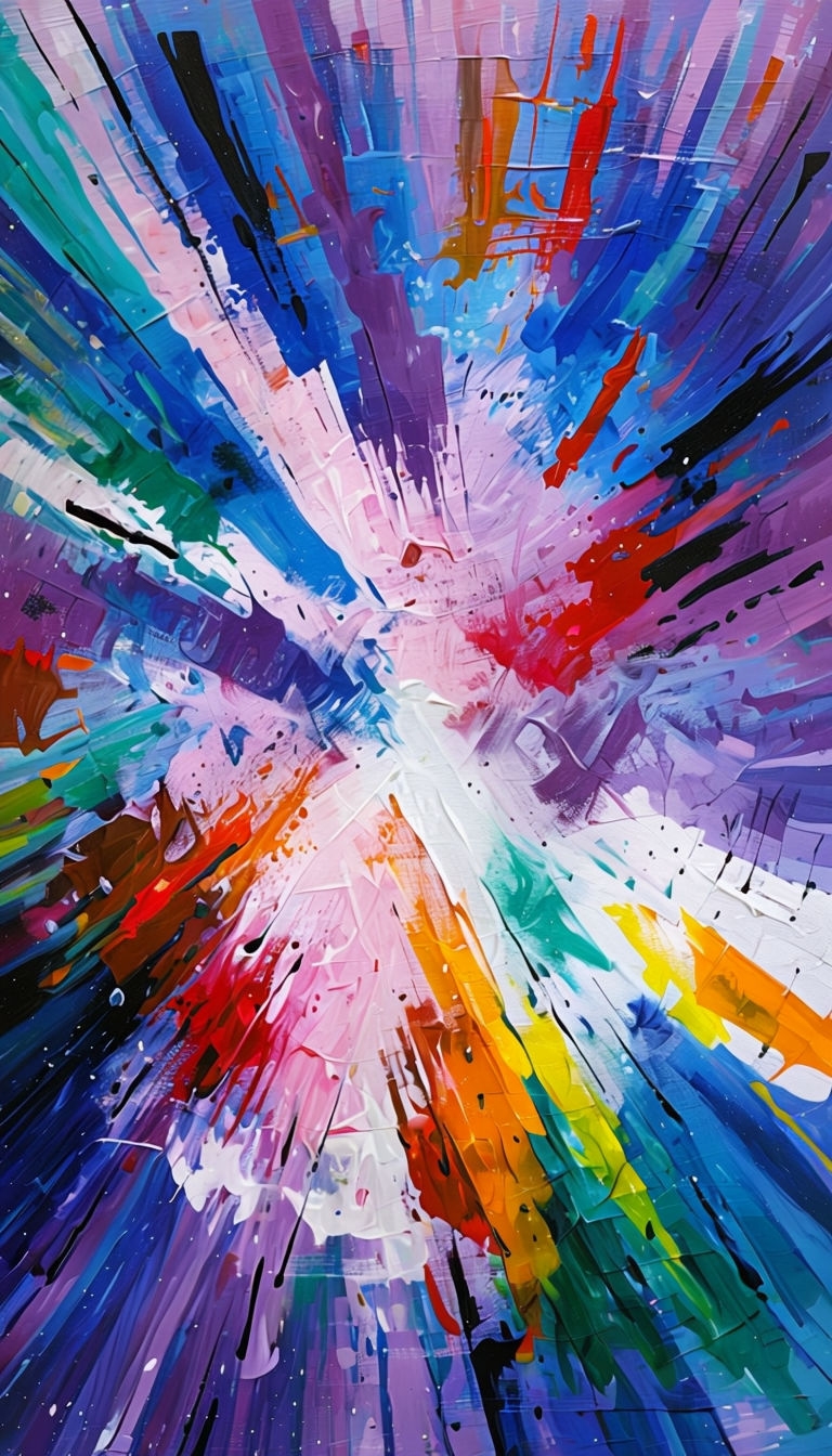 Vibrant Abstract Starburst Colorful Painting Phone Case Cover