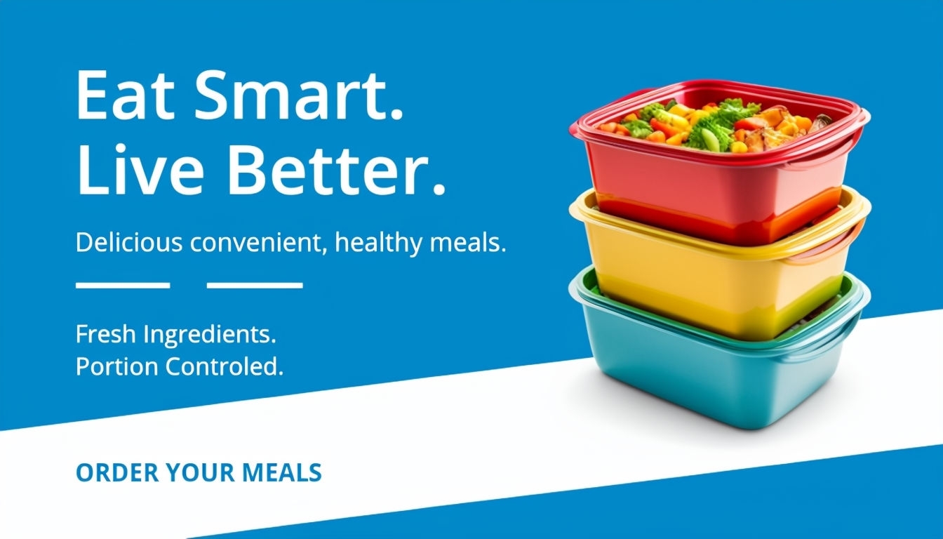 Vibrant Healthy Meal Prep Containers Advertisement Design Ads