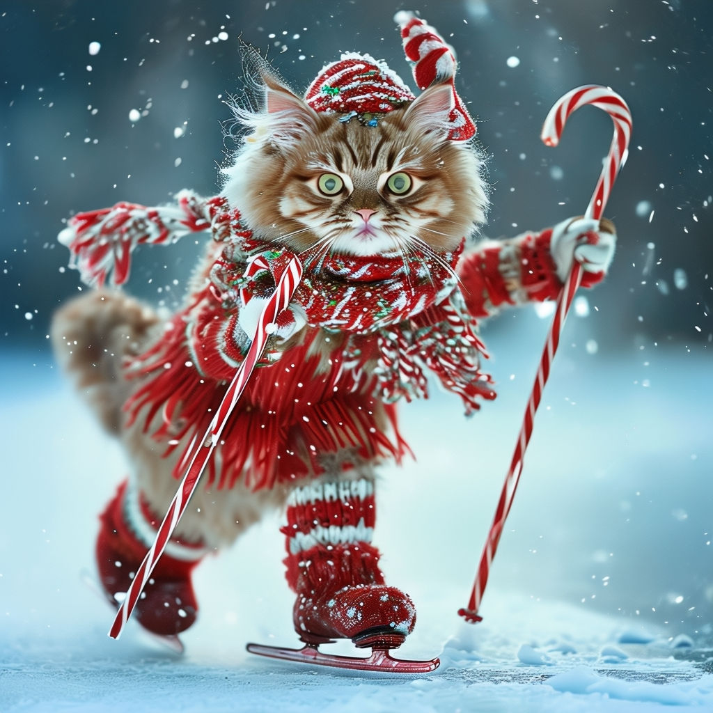 Georgeous stunning beautiful pretty Christmas fluffy outfit by AI