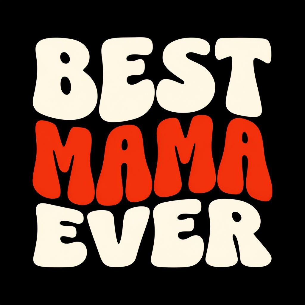 Best Mama Ever Retro Typography T-Shirt