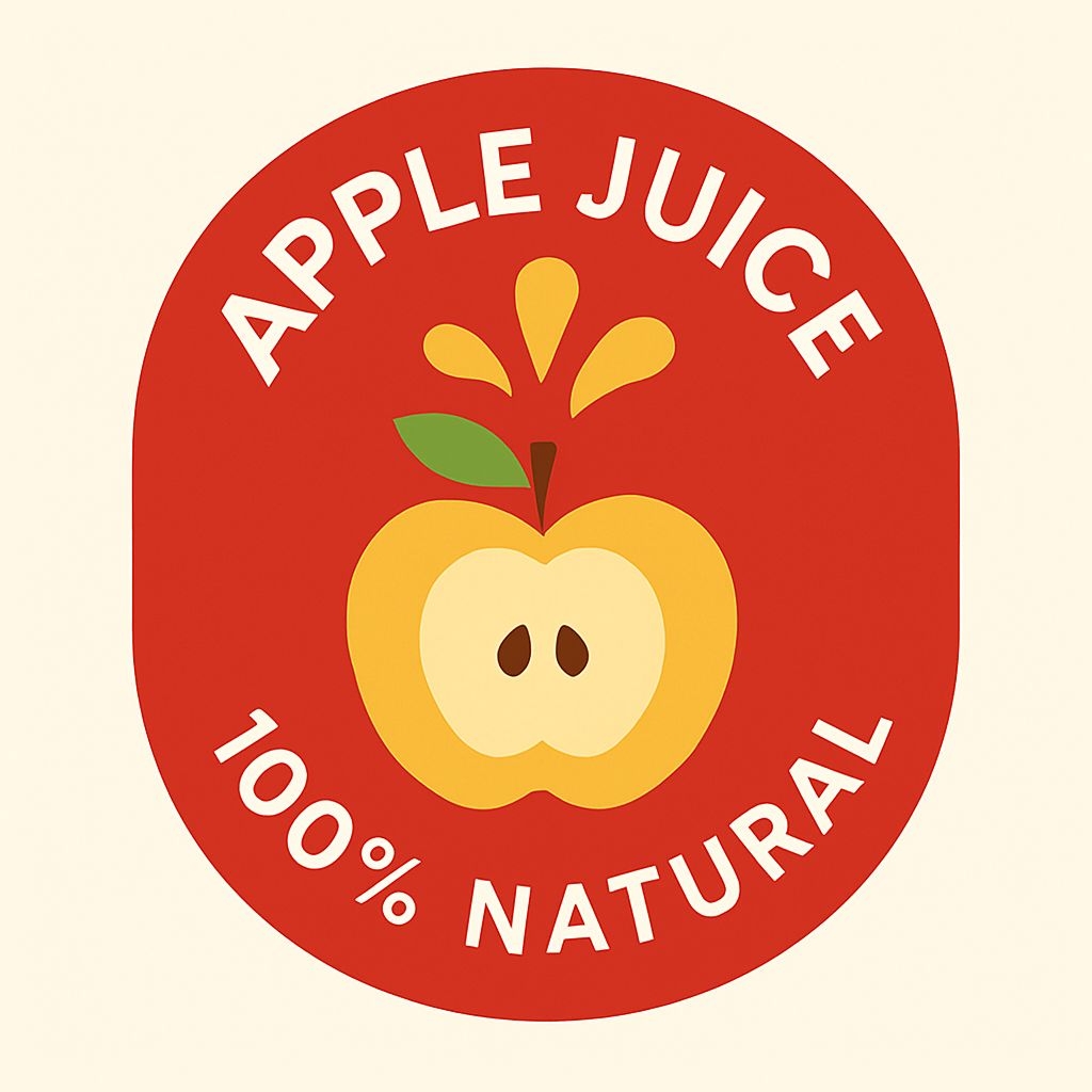 Vibrant Minimalist Apple Juice Logo Design Sticker