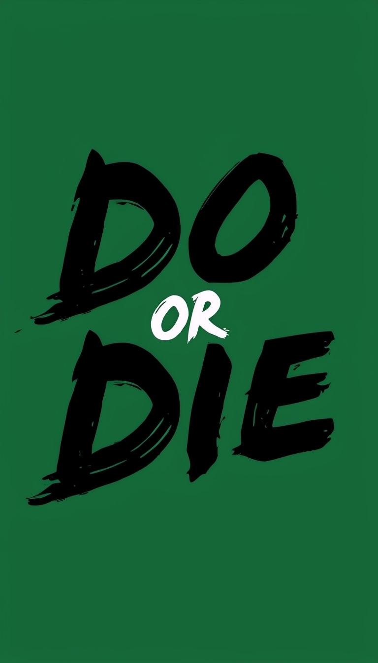 Bold Minimalist DO OR DIE Motivational Graphic Mobile Wallpaper