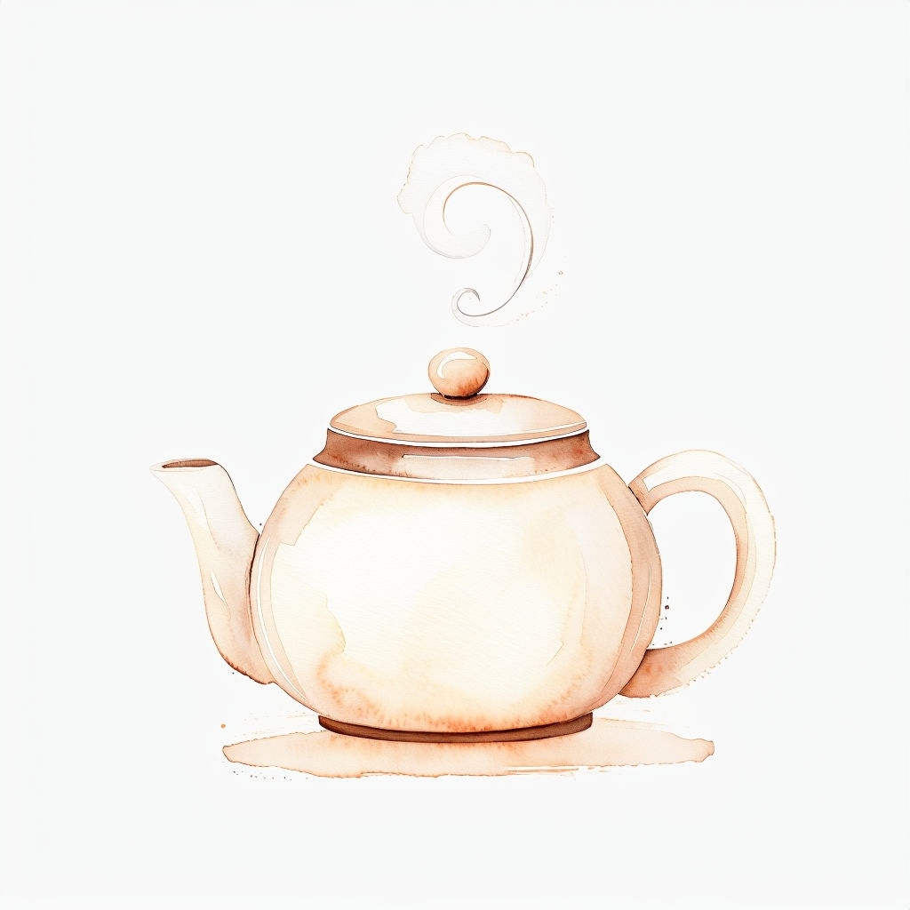 Charming Watercolor Teapot with Gentle Steam Swirl Sticker