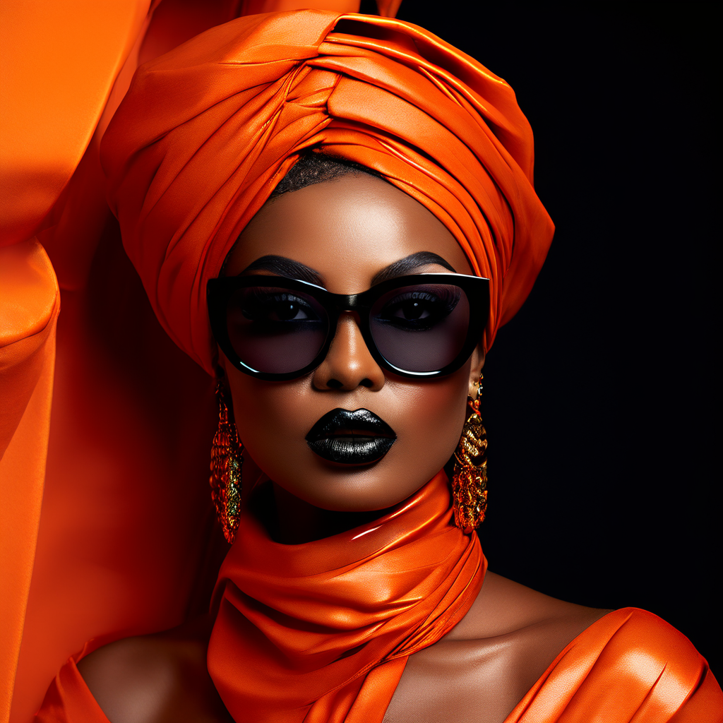 A close-up portrait of an African woman with sleek black lip... by ...