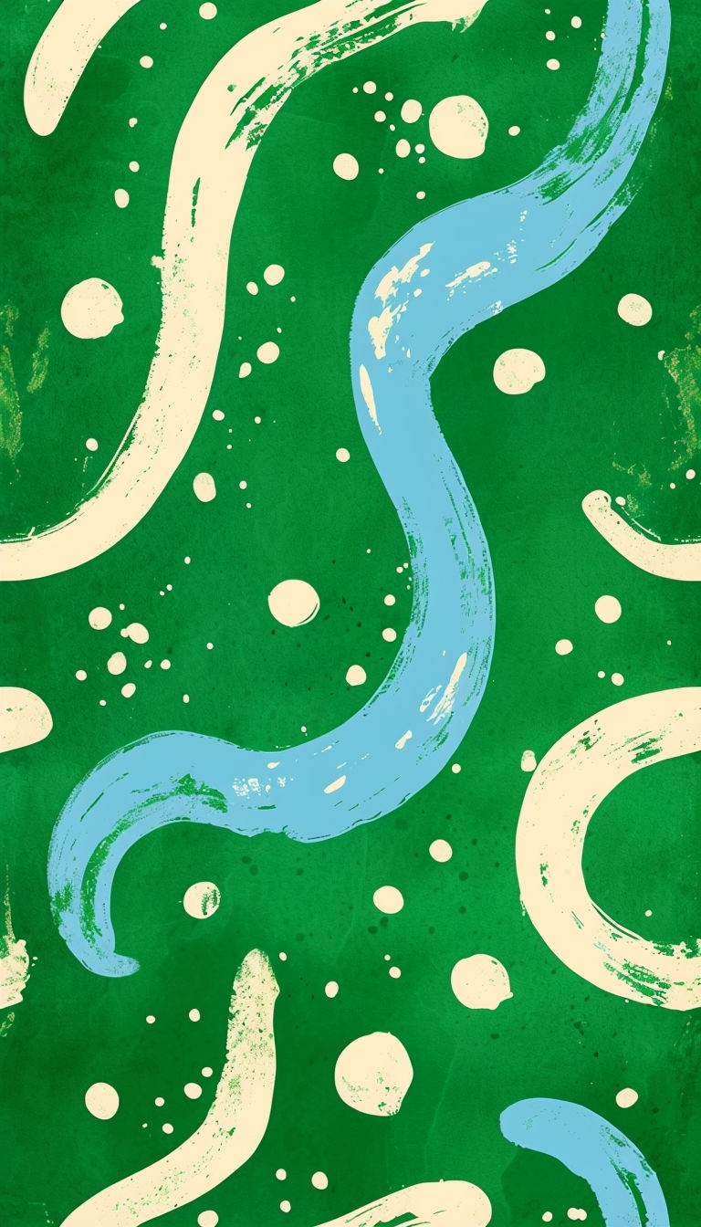 Vibrant Abstract Forest Green Design with Playful Shapes Phone Case Cover