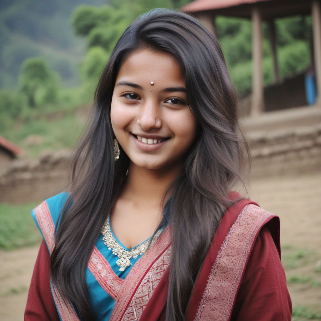 Create a Nepali girls age about 20 years old. potraite photo... by ...