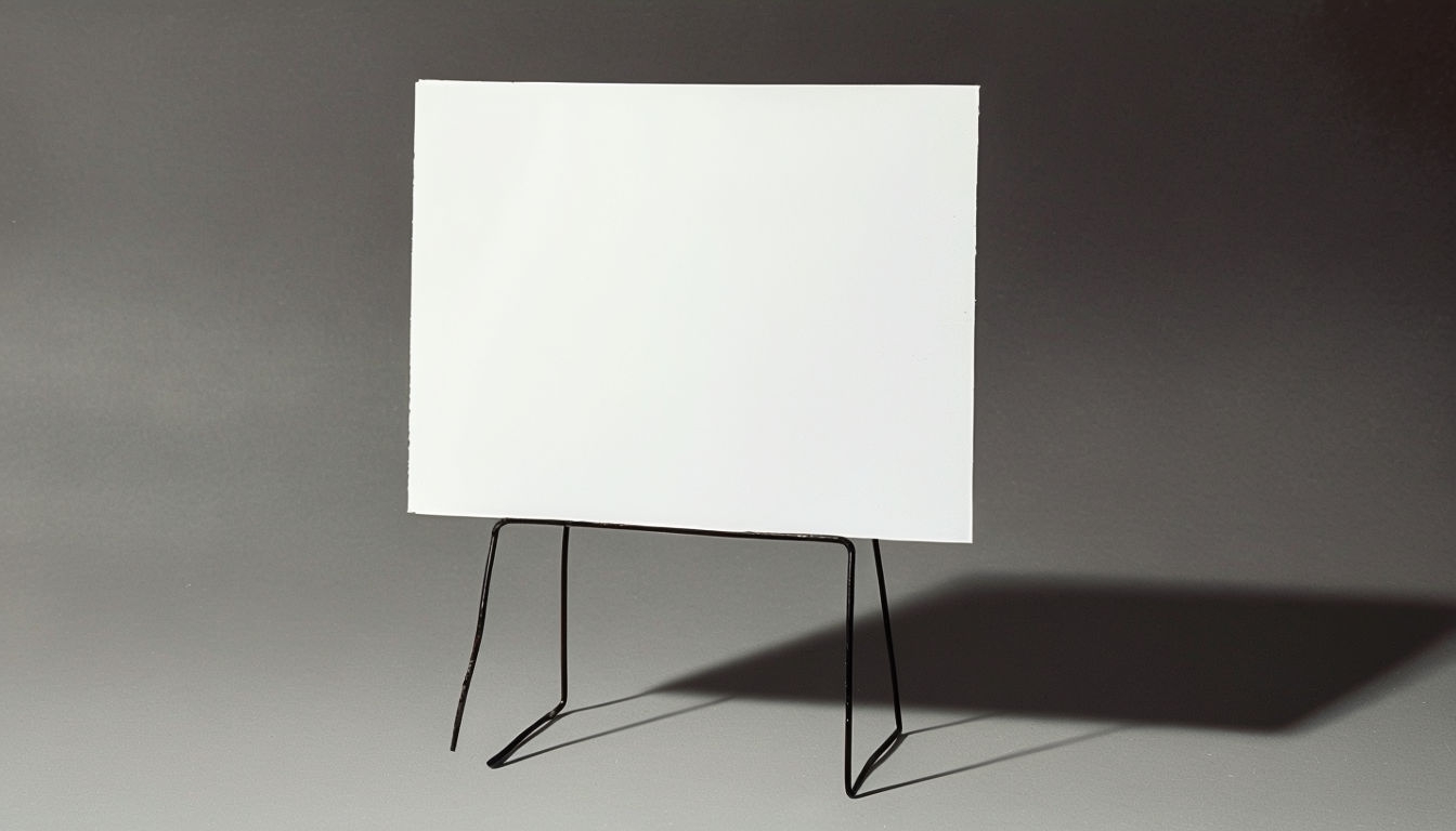 Crisp Blank White Yard Sign on Black H-Stake Mockup