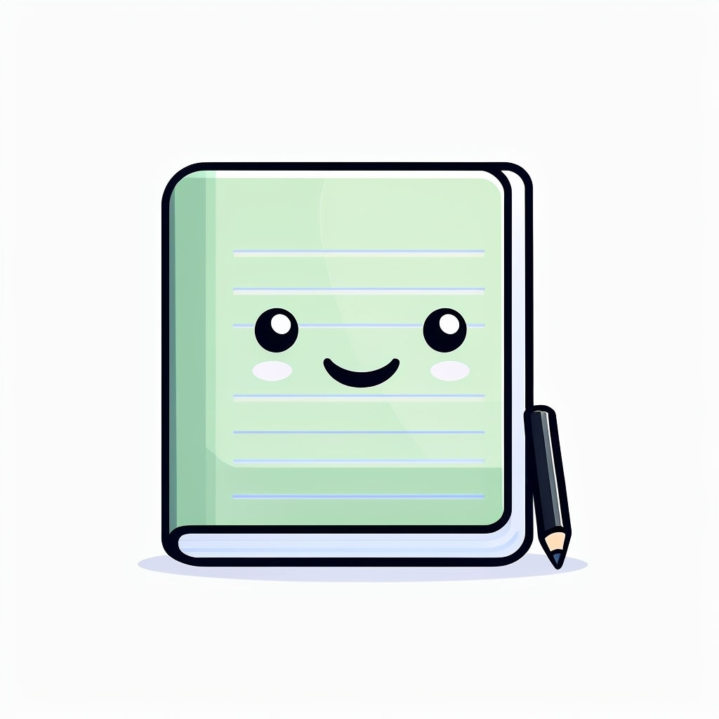 Cheerful Anthropomorphic Notebook Cartoon Illustration Sticker