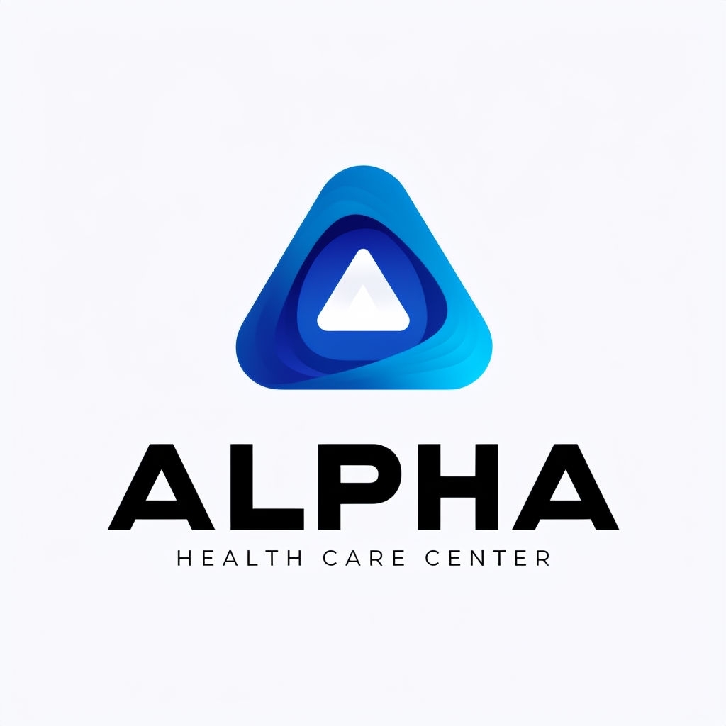 Modern Minimalist Alpha Health Care Center Logo Design