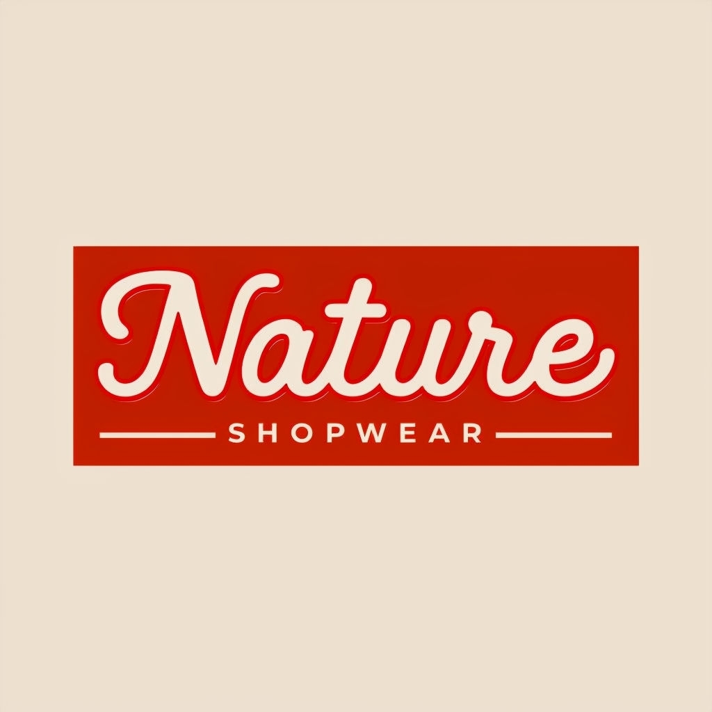 Minimalist Nature Shopwear Logo on Beige Background