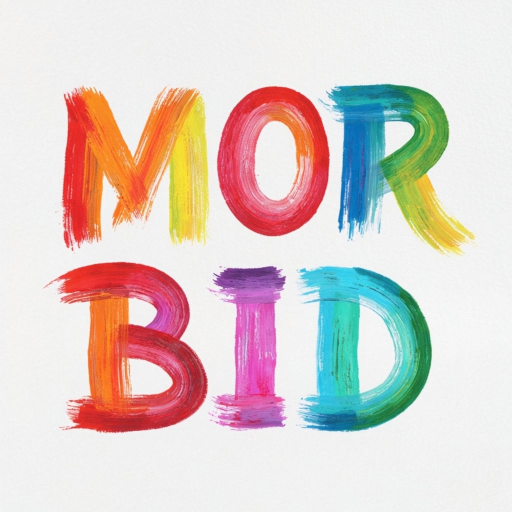 Vibrant Morbid Hand-Painted Typography Art for Spotify Album Cover