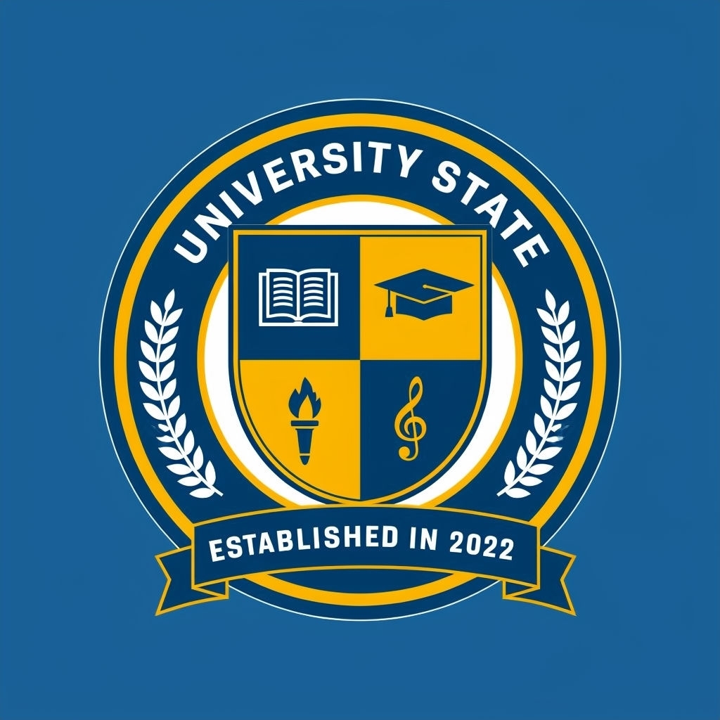 Formal University State Emblem Design T-Shirt