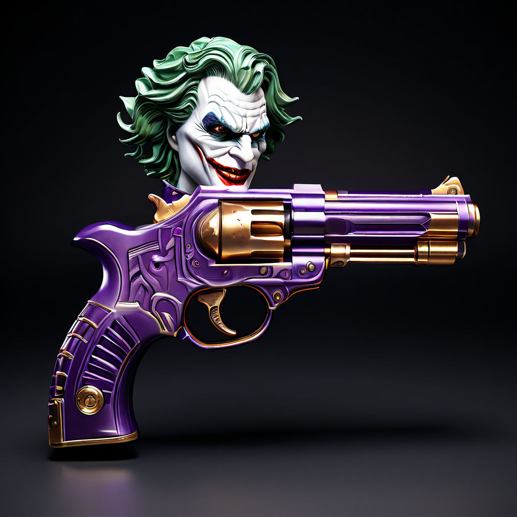 The joker SINGLE PISTOL with bang 3d by Marco Ramos - Playground