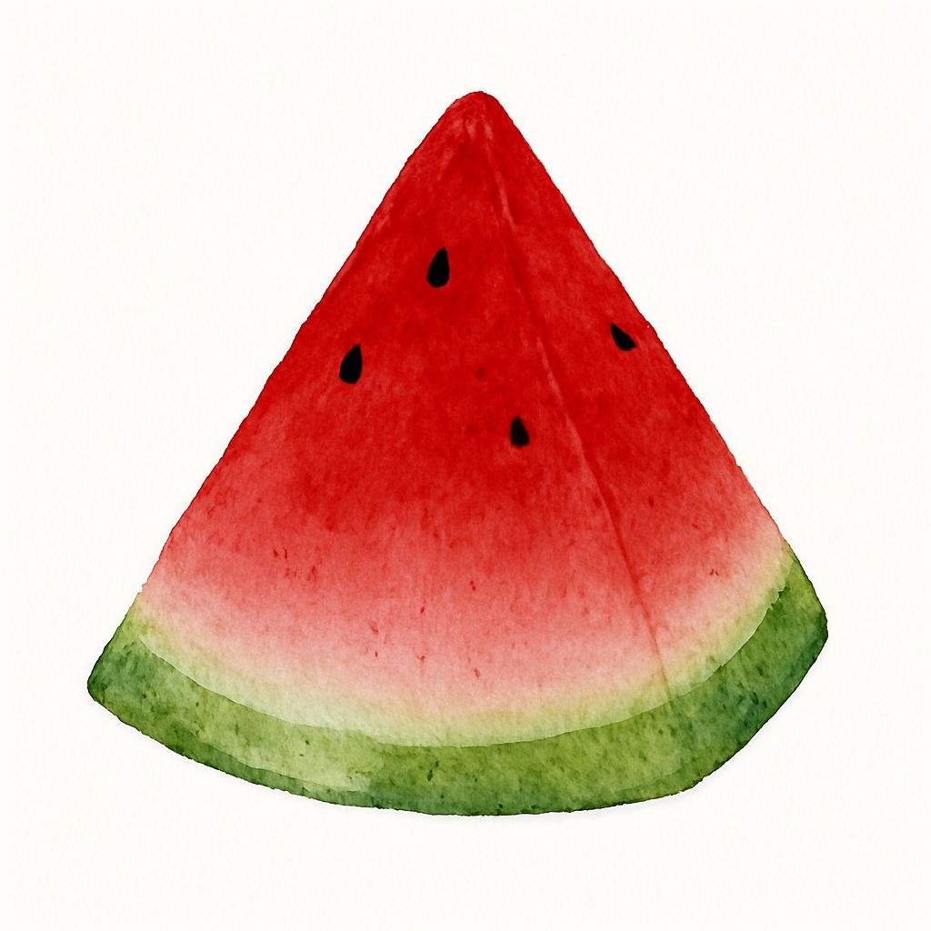 Vibrant Watercolor Watermelon Slice Illustration Sticker
