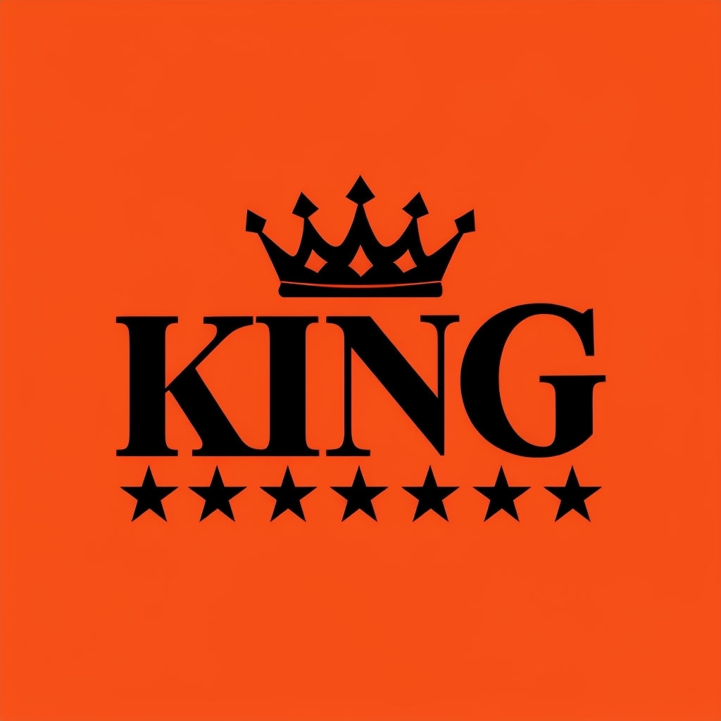 Regal KING Typography with Crown and Stars Graphic Hat