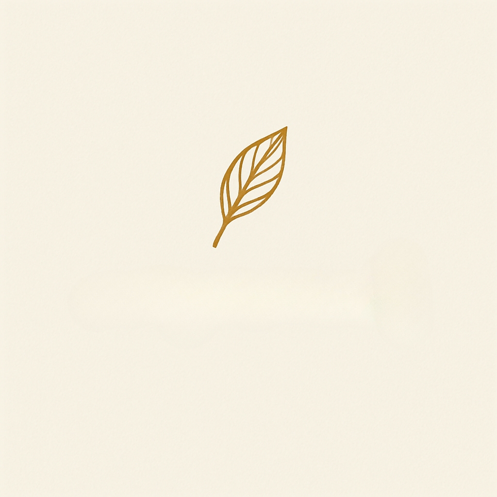 Elegant Minimalist Golden Brown Leaf Logo Design
