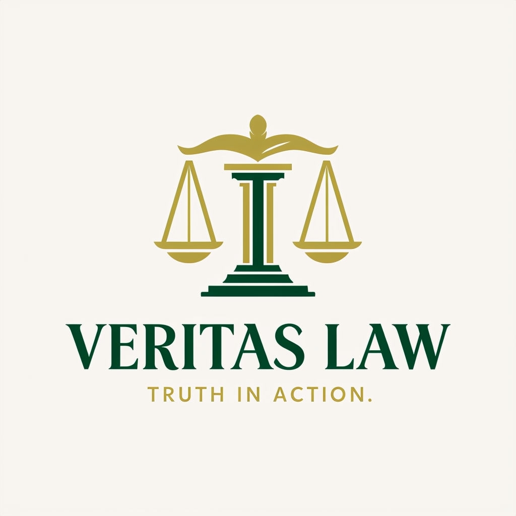 Modern Minimalist Veritas Law Logo with Elegant Scales of Justice