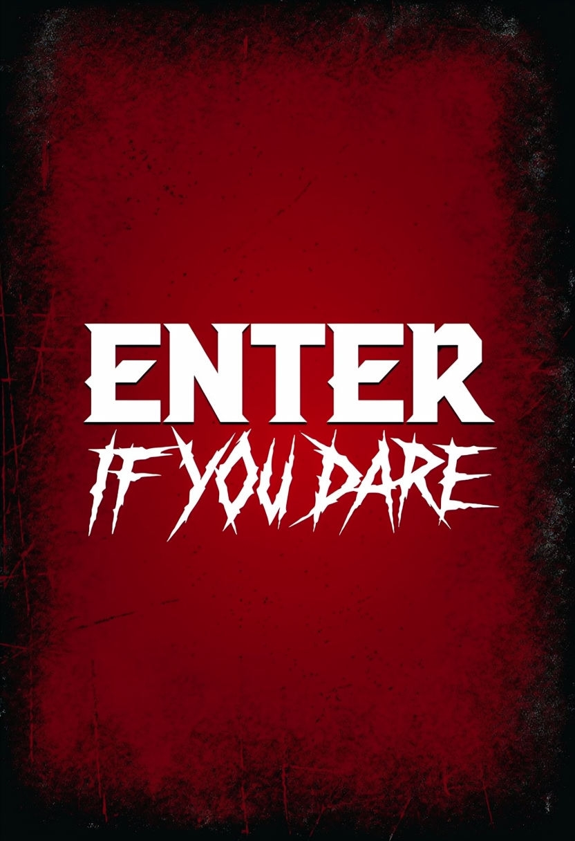 Bold Crimson Invitation with Enter If You Dare Typography Card