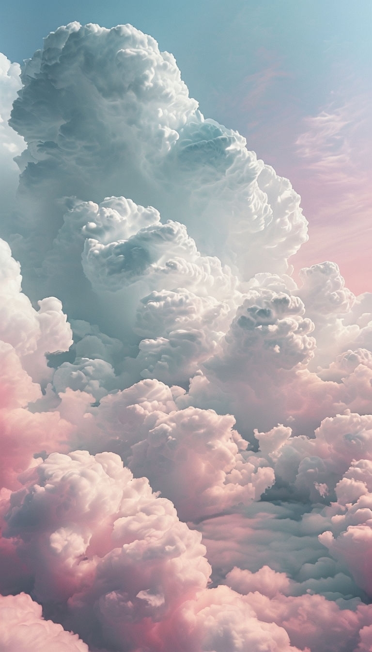 Ethereal Pastel Cloud Landscape Art for Dreamy Decor Poster