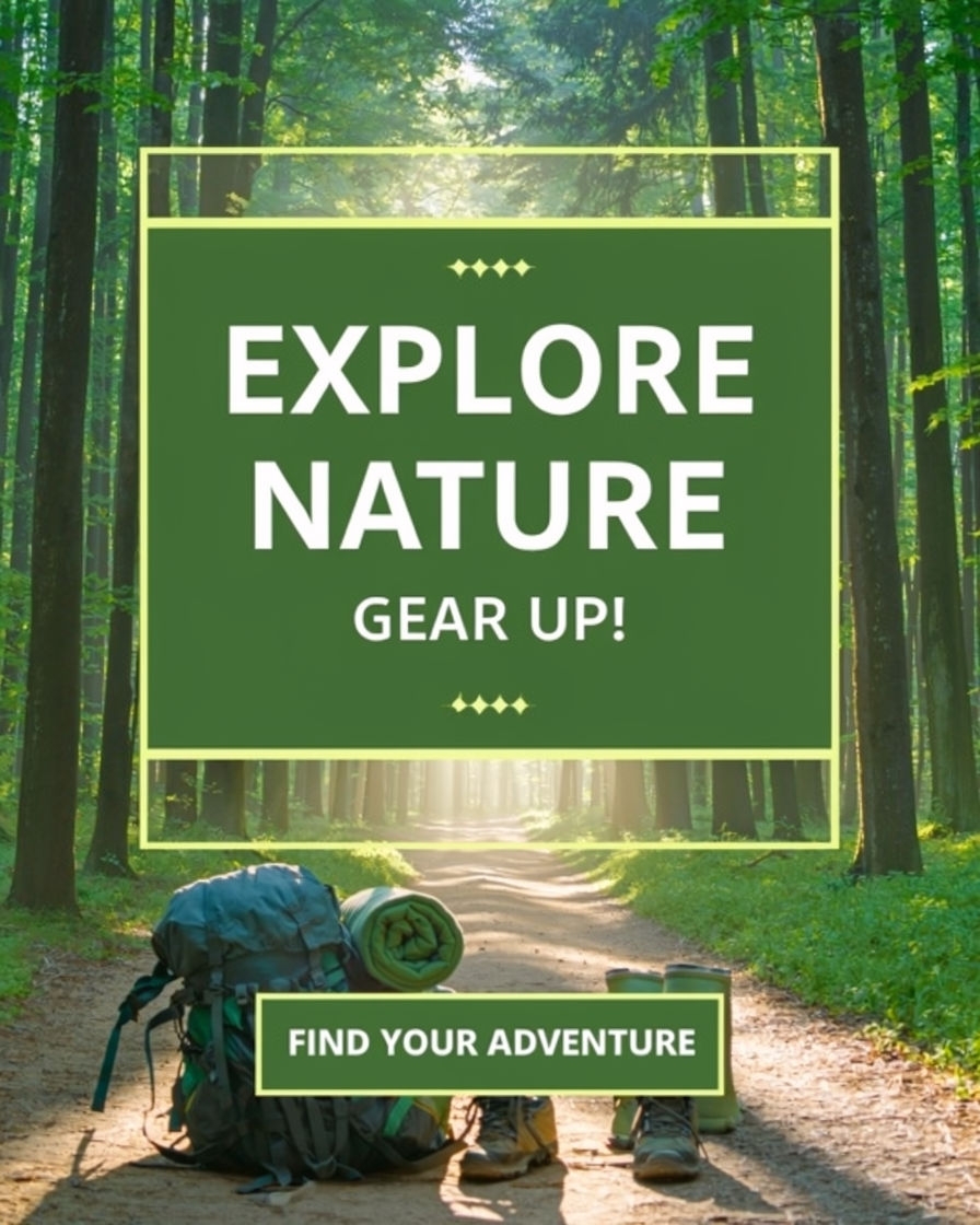 Explore Nature Adventure Gear Advertisement Poster