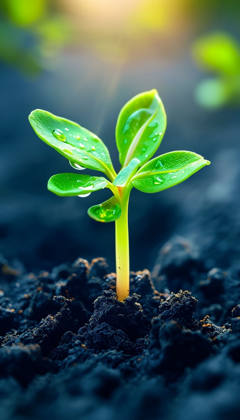 Bright Green Seedling Emerging from Rich Dark Soil Phone Case Cover
