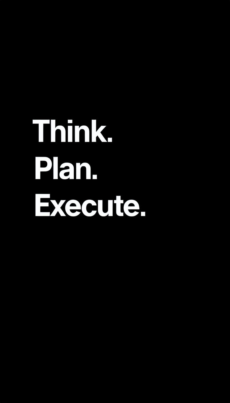 Motivational Text Think Plan Execute Modern Poster