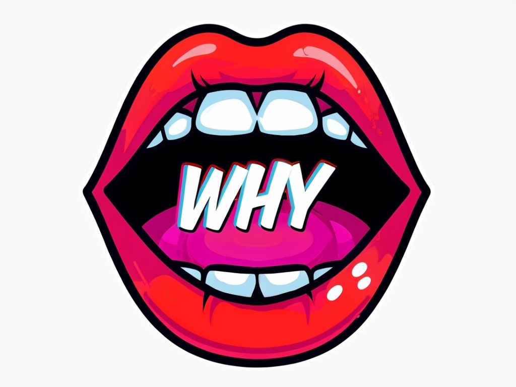 Vibrant Pop Art Open Mouth with Comic Style WHY Text T-Shirt