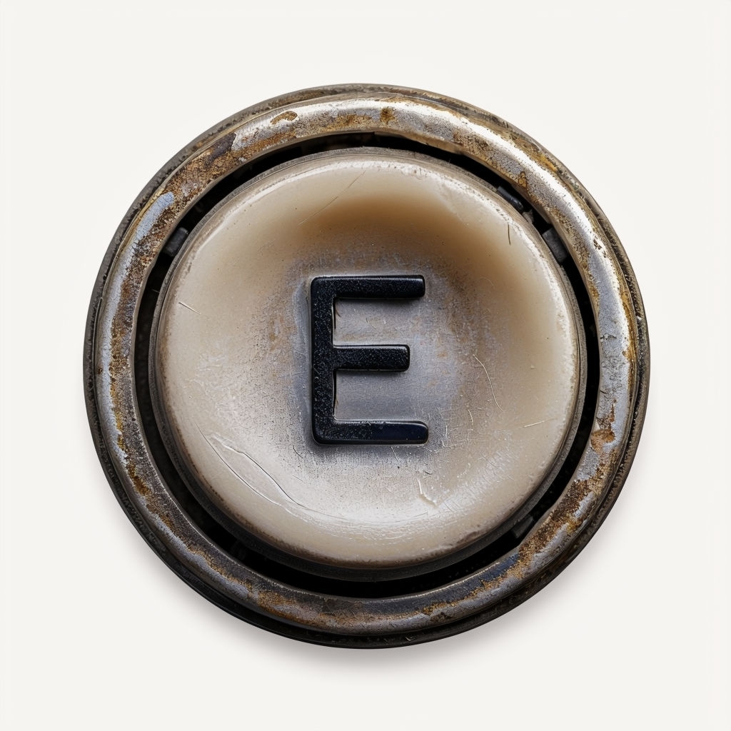 Vintage Typewriter Key Close-Up Photograph for Monogram