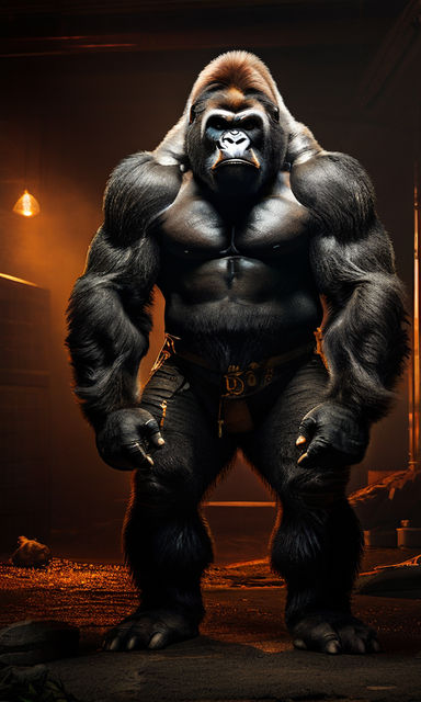 Strong Gorilla Standing Up By Tik Tok Playground