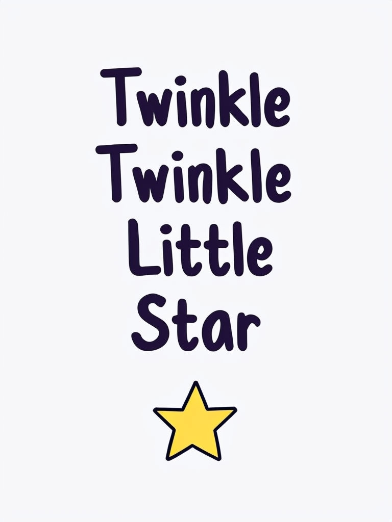 Playful Twinkle Twinkle Little Star Nursery Illustration Poster