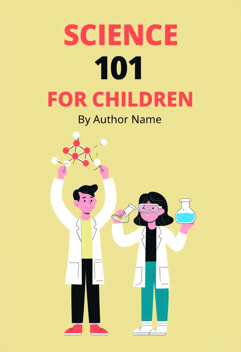 Playful Science 101 for Children Cartoon Book Cover Design EBook Cover