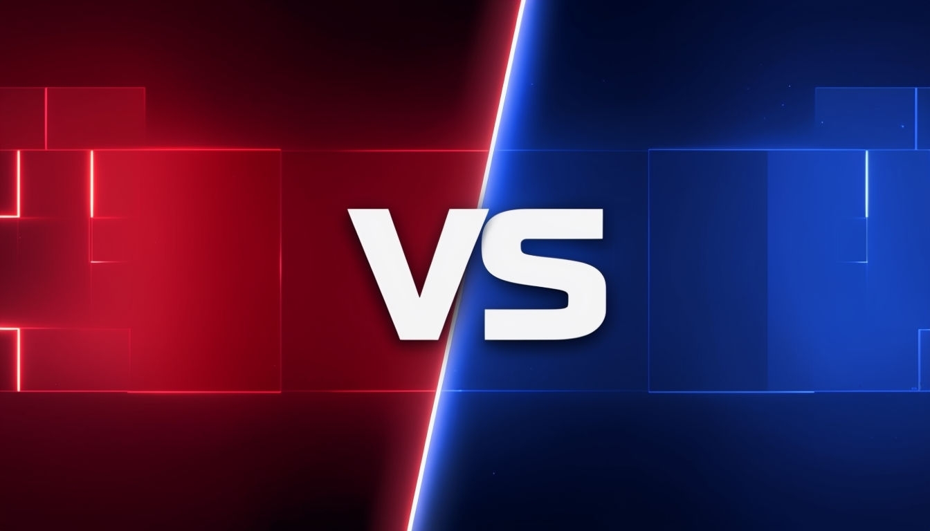 Bold VS Neon Art with Two-Toned Background Social Media Post