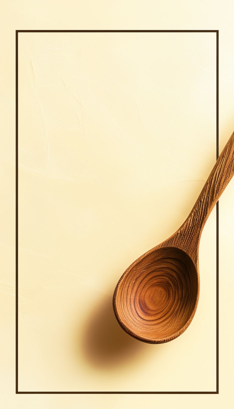 Cozy Rustic Wooden Spoon Digital Art for Food Inspired Social Media Post