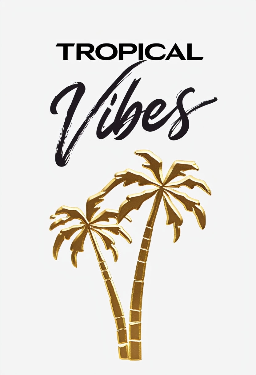 Tropical Vibes Minimalist Art with Elegant Palm Trees Poster