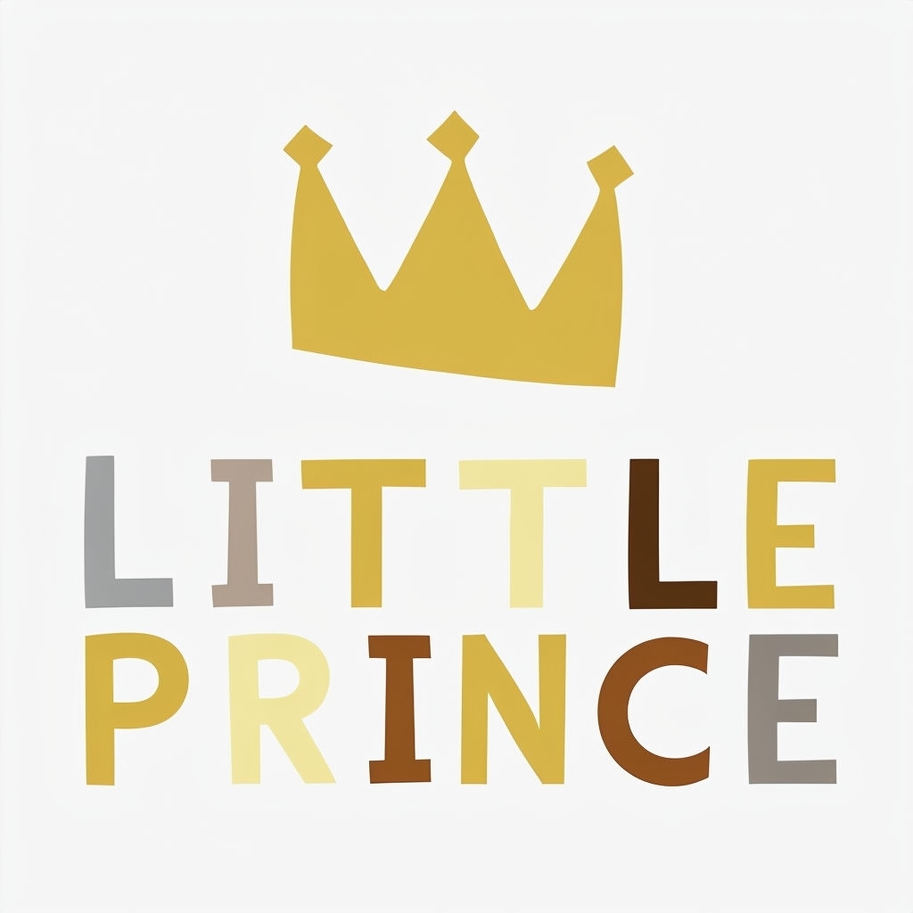 Minimalist Golden Crown Little Prince Illustration Logo