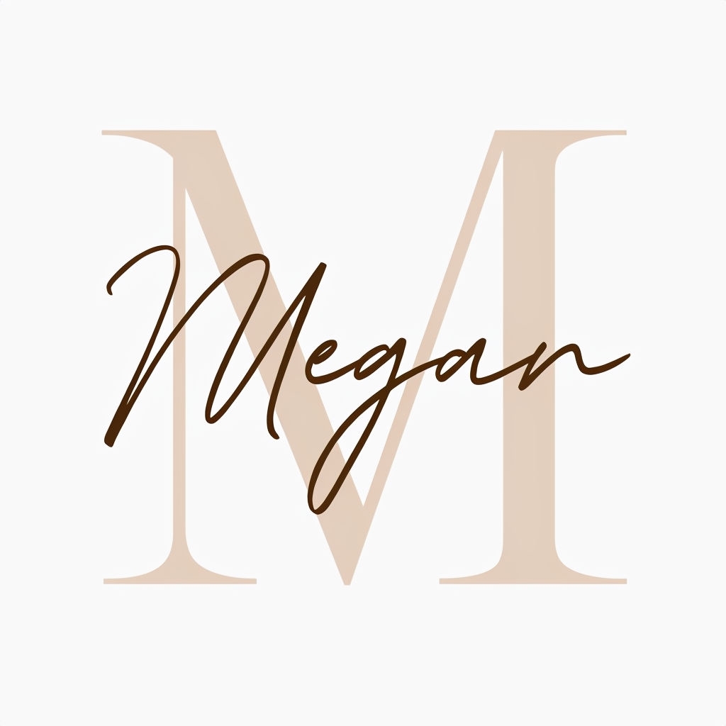 Elegant Handwritten Megan Typography Design Mug