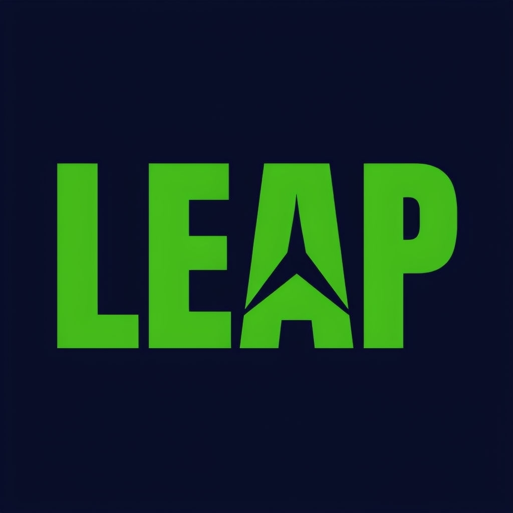 Dynamic LEAP Active Wear Logo with Bold Typography Design