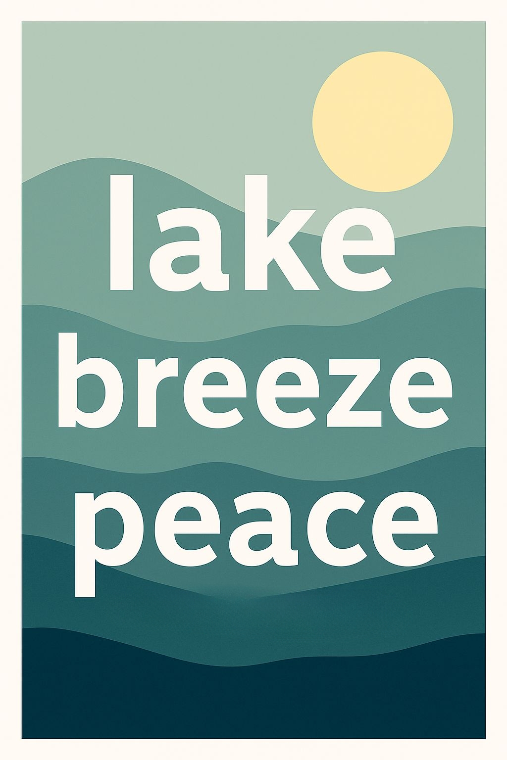 Lake Breeze Peace Minimalist Graphic Design Poster Cards & Invites